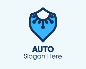 Science - Blue Virus Defense Shield logo design