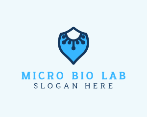 Microbiologist - Virus Defense Shield logo design