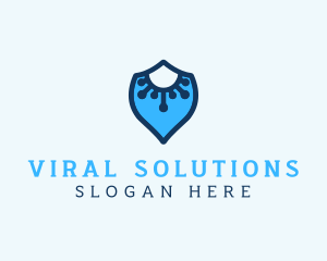 Virology - Virus Defense Shield logo design