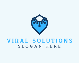 Virus Defense Shield logo design