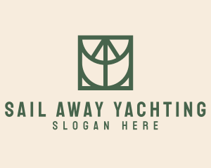 Geometric Sail Boat logo design