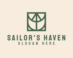 Geometric Sail Boat logo design