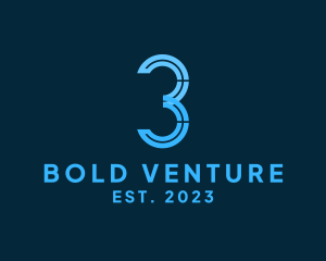 Venture - Professional Linear Number 3 Company logo design