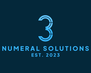 Numeral - Professional Linear Number 3 Company logo design