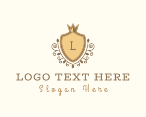 Letter - Shield Ornament Royal Hotel logo design