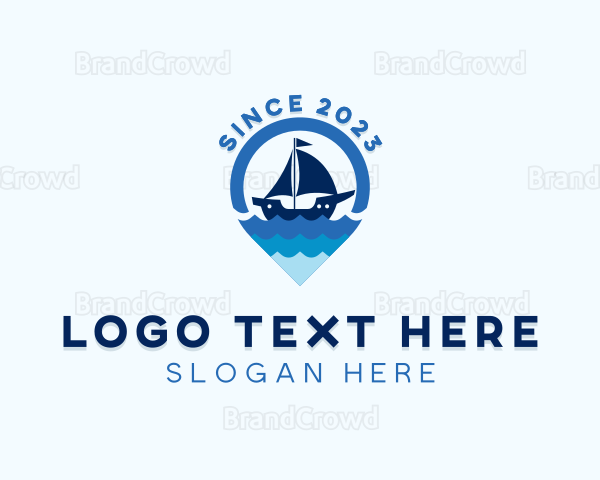 Sailing Boat Ocean Tourism Logo