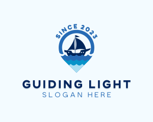 Sailing Boat Ocean Tourism logo design