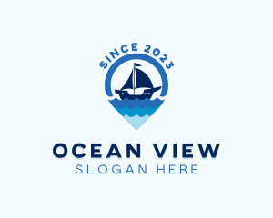 Sailing Boat Ocean Tourism logo design