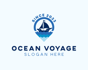 Sailing Boat Ocean Tourism logo design