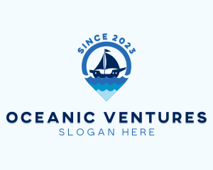 Sailing Boat Ocean Tourism logo design