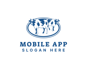 Cow - Blue Cattle Farm logo design