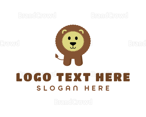 Cute Fluffy Kids Lion Logo