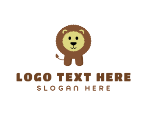 Children - Cute Fluffy Kids Lion logo design