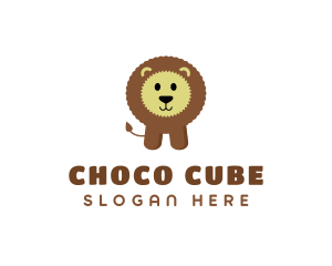 Cute Fluffy Kids Lion Logo