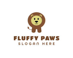 Fluffy - Cute Fluffy Kids Lion logo design