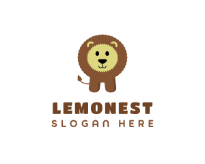 Lion - Cute Fluffy Kids Lion logo design