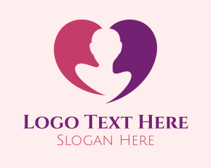 Online Relationship - Beauty Heart Person logo design