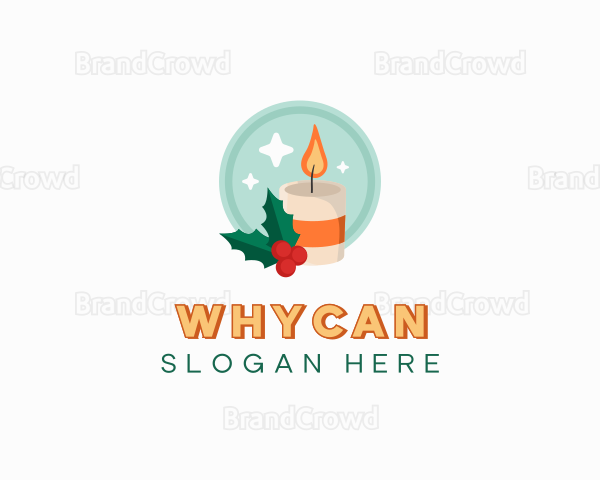 Christmas Holiday Candle Logo