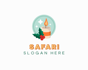 Christmas Holiday Candle Logo