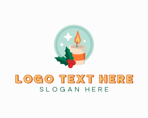 Gift Giving - Christmas Holiday Candle logo design