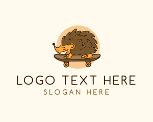 Skateboard - Hedgehog Skateboard Animal logo design