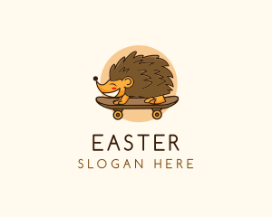 Hedgehog Skateboard Animal Logo