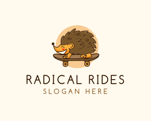 Skateboarder - Hedgehog Skateboard Animal logo design