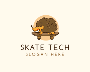 Kickflip - Hedgehog Skateboard Animal logo design