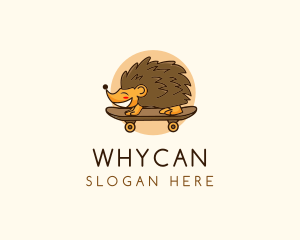 Hedgehog Skateboard Animal logo design