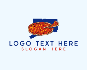 Deep Dish Pizza - Connecticut Pizza Food logo design