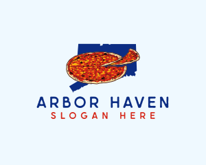 Connecticut Pizza Food logo design