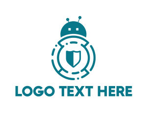 Blue Shield - Bug Bot Antivirus logo design