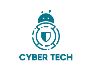 Hacker - Bug Bot Antivirus logo design