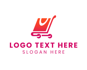 Grocery App - Market Cart Bag logo design
