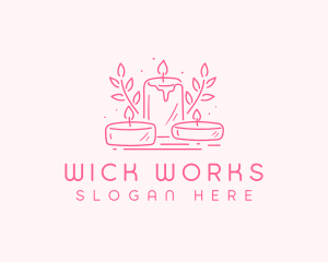 Wick - Candle Wellness Spa logo design