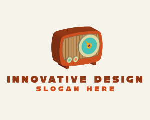 3D Retro Radio Device logo design