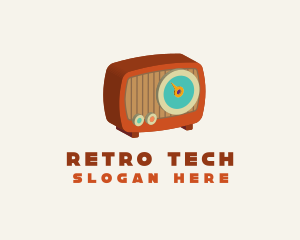 3D Retro Radio Device logo design