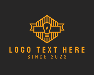 Lightning - Light Bulb Lamp Banner logo design