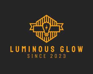 Illuminated - Light Bulb Lamp Banner logo design