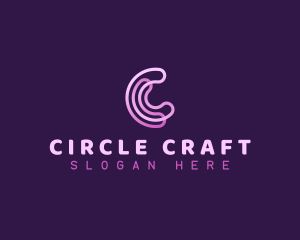 Rounded - Circuit Maze Letter C logo design