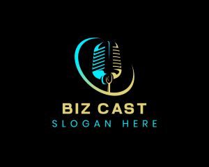 Singer - Radio Broadcasting Microphone logo design