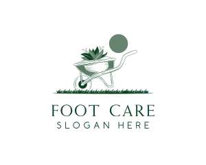 Lawn Grass Wheelbarrow logo design