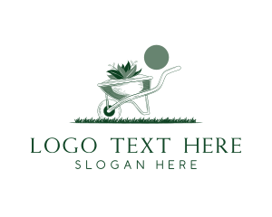 Leaves - Lawn Grass Wheelbarrow logo design