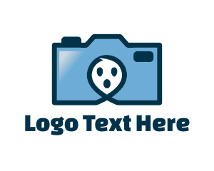Snapchat - Blue Ghost Camera logo design