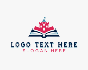 Storytelling - Kindergarten Castle Book logo design