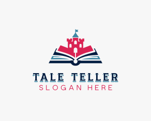 Storytelling - Kindergarten Castle Book logo design