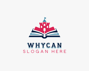 Storytelling - Kindergarten Castle Book logo design