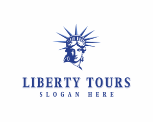 Statue Of Liberty - Lady Liberty Face logo design