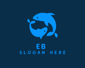 Fish - Blue Dolphins Aquarium logo design