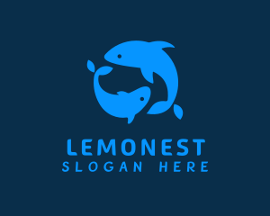 Sea - Blue Dolphins Aquarium logo design